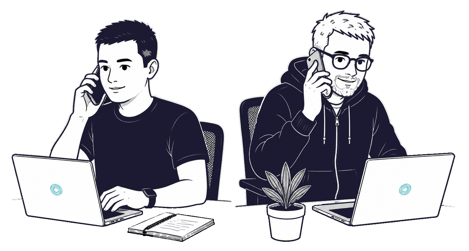 Talk to The Property Circle Illustration of The Property Circle team ready to help with property signage, print and marketing enquiries.